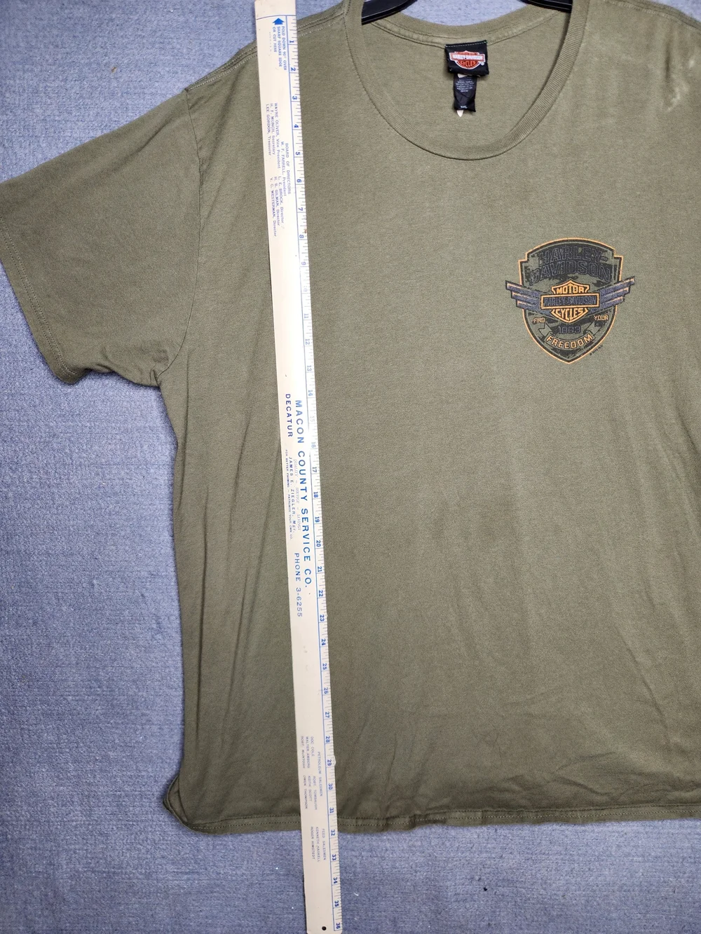 Harley-Davidson Men’s Olive Green Graphic Crew T-Shirt #291